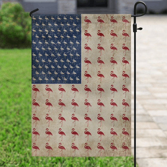 July 4th Flamingo American Flag Flamingo Lovers House Flag Unique Gift For Dad - Printvoro