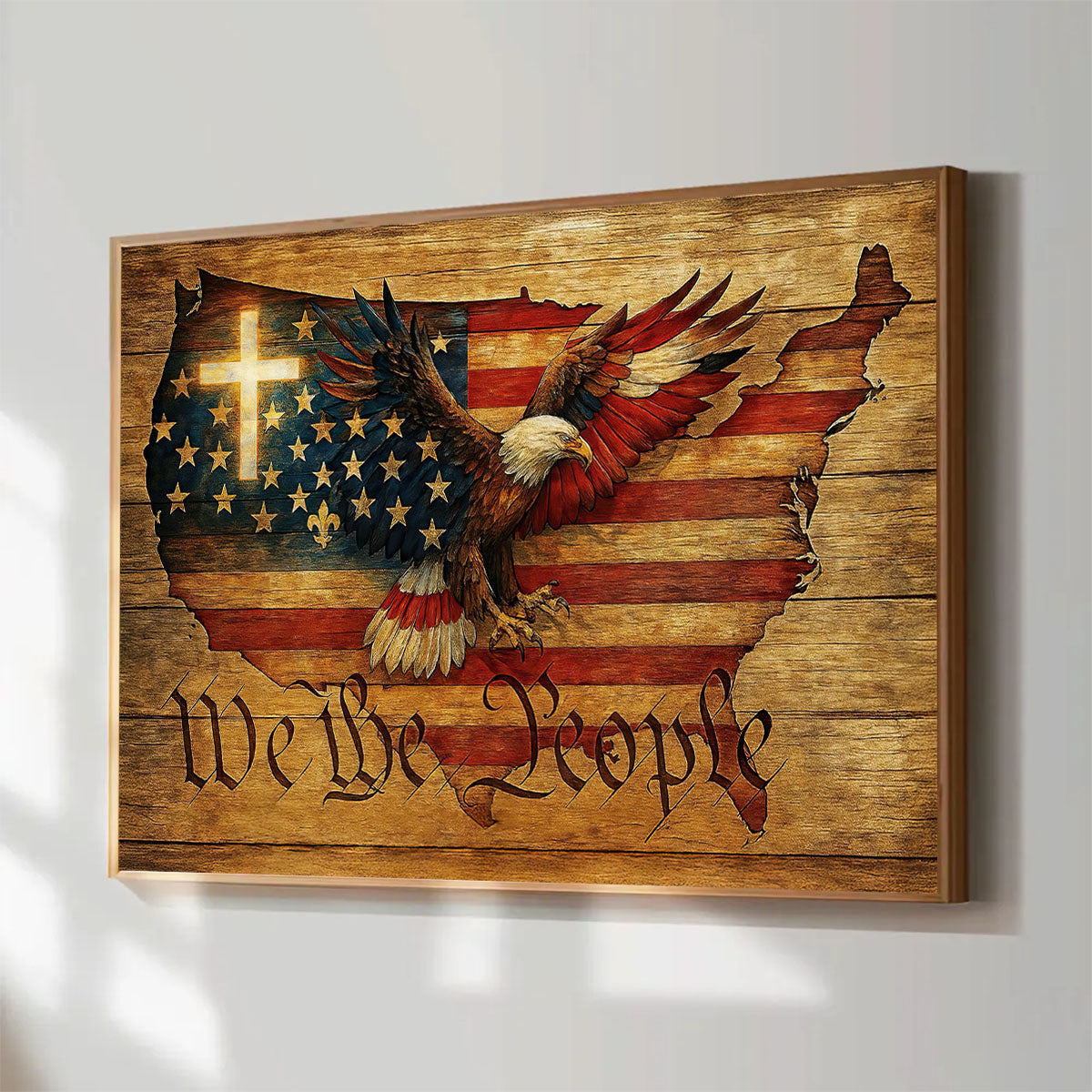 We The People-July 4th God Eagle Poster-Gift For Christians, Eagle Lovers - Printvoro