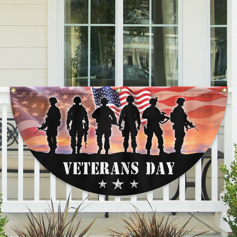 US Military Veterans Day Fan Flag Independence Day Merch Patriotic Decor - Printvoro