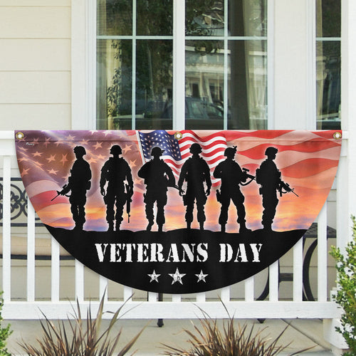 US Military Veterans Day Fan Flag Independence Day Merch Patriotic Decor - Printvoro