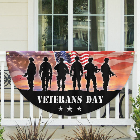 US Military Veterans Day Fan Flag Independence Day Merch Patriotic Decor - Printvoro