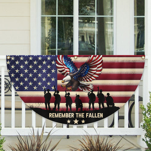 US Military Remember The Fallen Fan Flag Veteran Day Merch Patriotic Decor - Printvoro