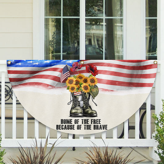 US Military Home Of The Free Because Of The Brave Fan Flag Veteran Day Merch Patriotic Decor - Printvoro