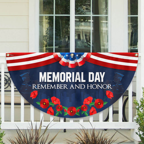 US Veterans Remember And Honor Fan Flag Memorial Day Merch Patriotic Decor - Printvoro