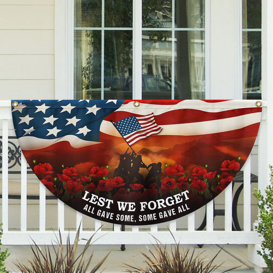 US Veteran Lest We Forget All Gave Some Some Gave All Fan Flag Memorial Day Merch Outdoor Decor - Printvoro