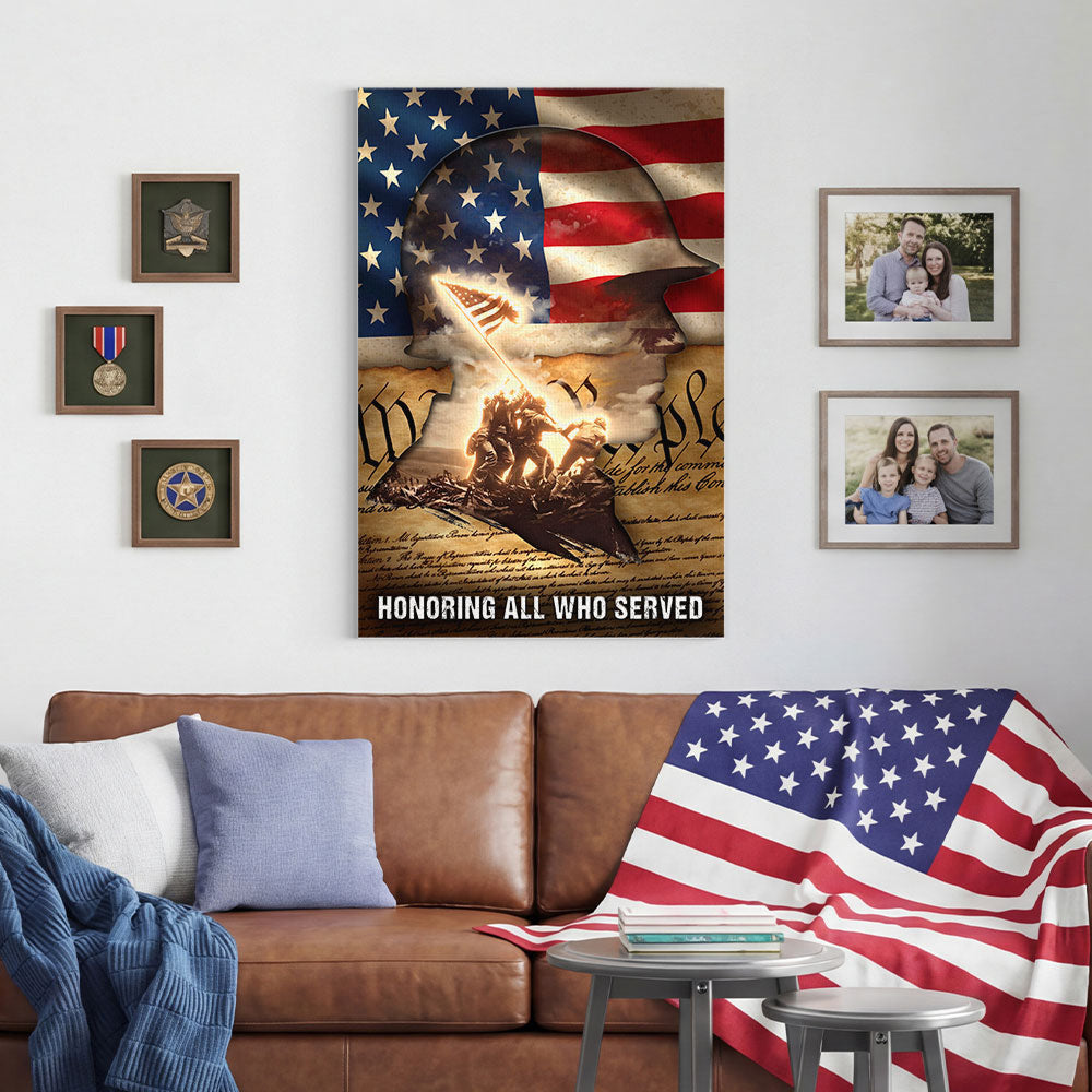 Honoring All Who Served Wall Art We The People 1776 2026 Merch Gift For Him - Printvoro