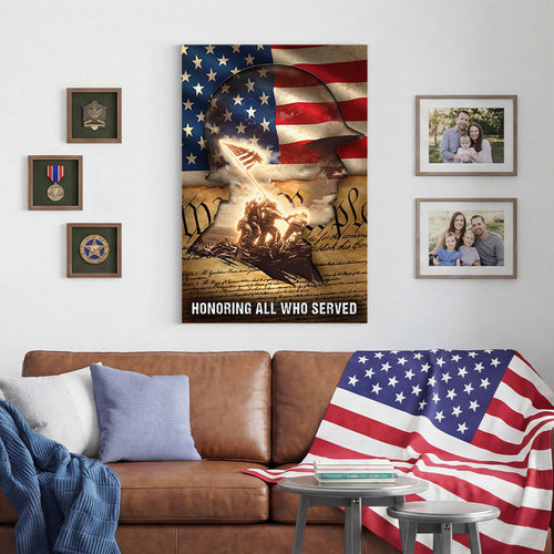 Honoring All Who Served Wall Art We The People 1776 2026 Merch Gift For Him - Printvoro