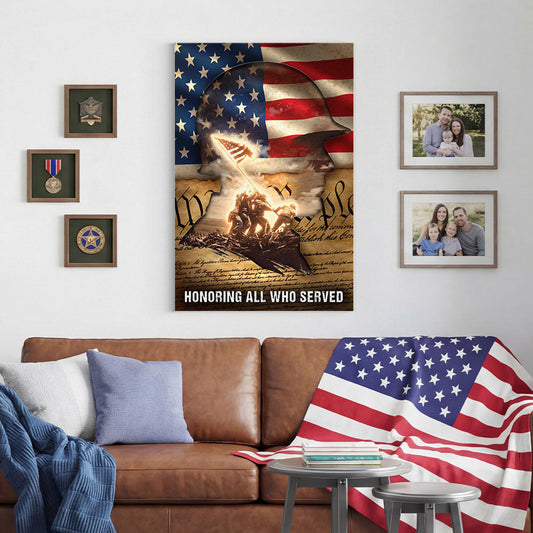 Honoring All Who Served Wall Art We The People 1776 2026 Merch Gift For Him - Printvoro