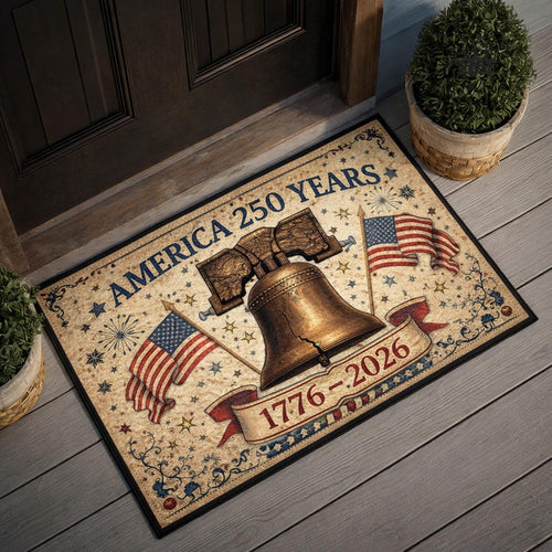 American 250 Years Freedom Doormat Patriotic USA Flag Home Decor Independence Day Decor - Printvoro