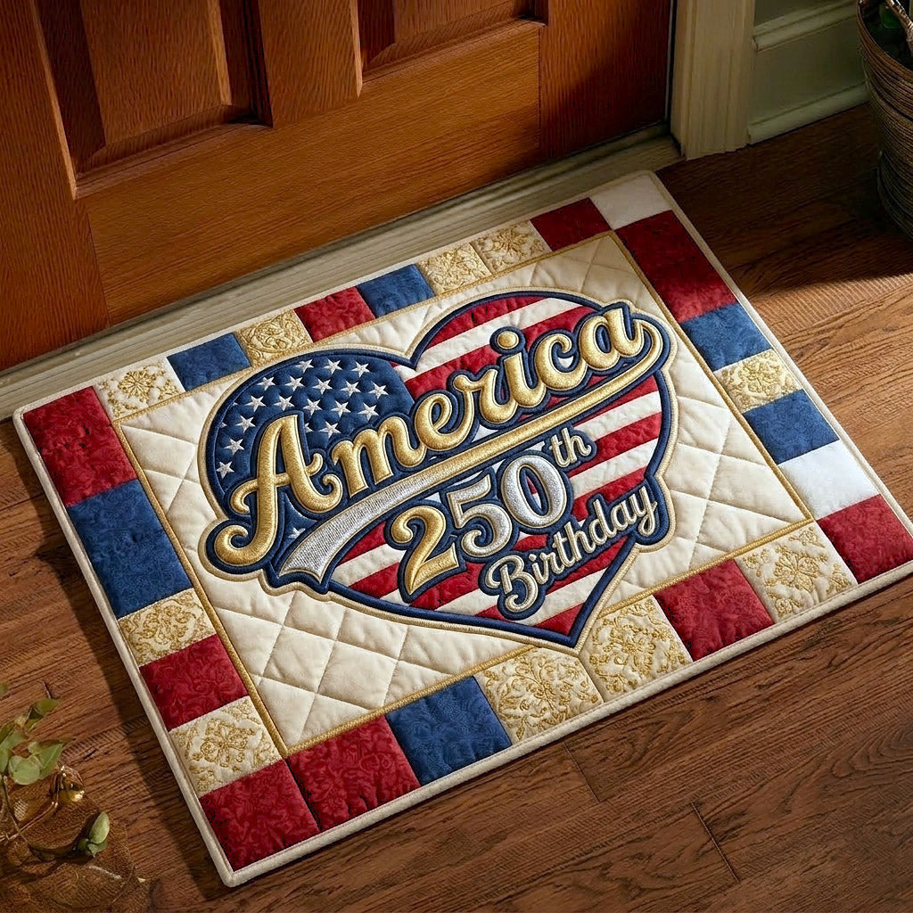 America 250th Birthday Doormat Patriotic USA Flag Home Decor Independence Day Decor - Printvoro