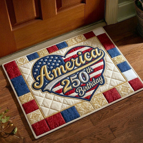 America 250th Birthday Doormat Patriotic USA Flag Home Decor Independence Day Decor - Printvoro