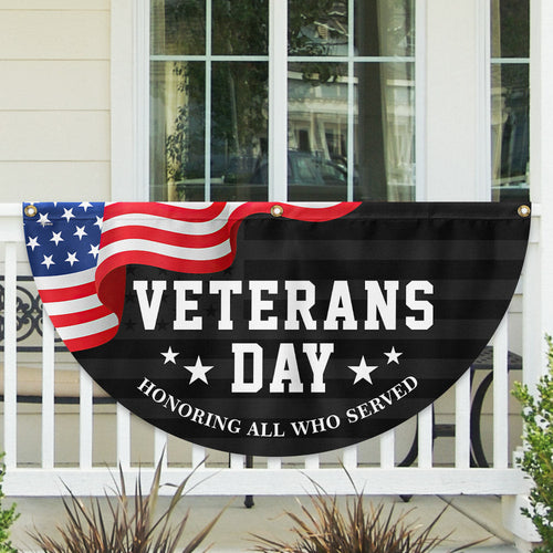 US Veterans Honoring All Who Served Fan Flag 4Th Of July Merch Patriotic Decor - Printvoro