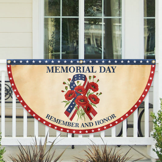 US Veteran Memorial Day Remember And Honor Fan Flag 4Th Of July Decor Patriotic Merch - Printvoro