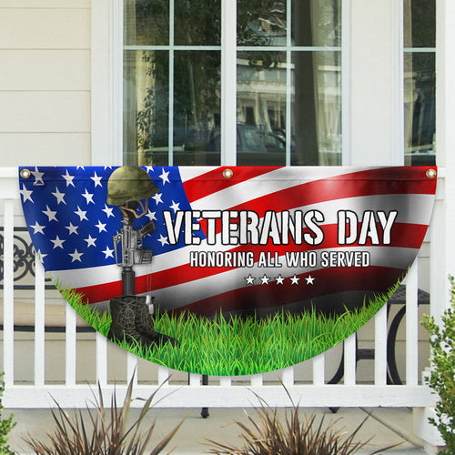 Veterans Day Flag Honoring All Who Served Fan Flag Patriotic Gifts For Sister - Printvoro
