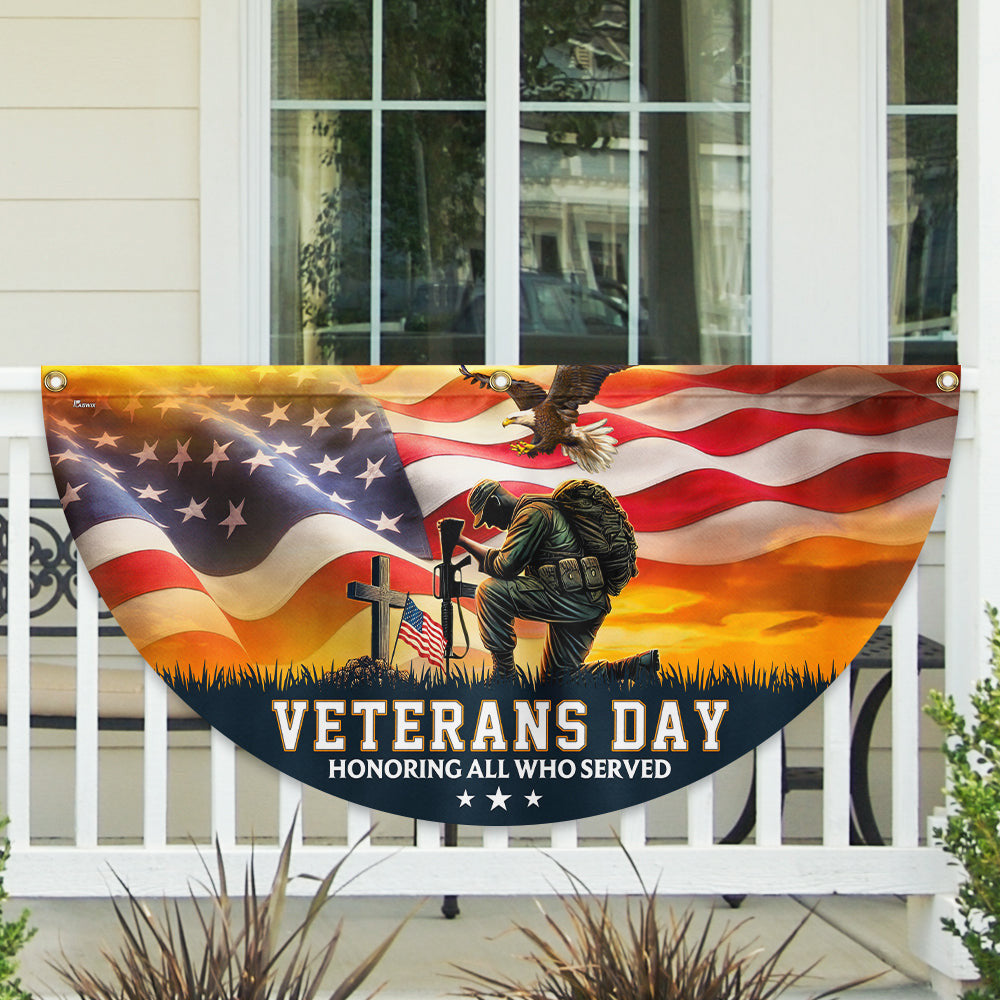 Veterans Day Flag Honoring All Who Served Fan Flag Patriotic Gifts For Husband - Printvoro