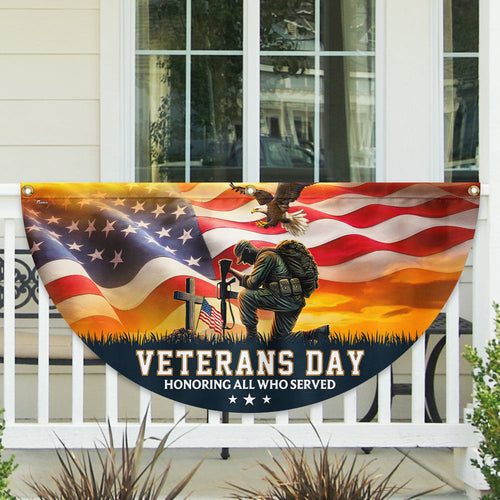 Veterans Day Flag Honoring All Who Served Fan Flag Patriotic Gifts For Husband - Printvoro