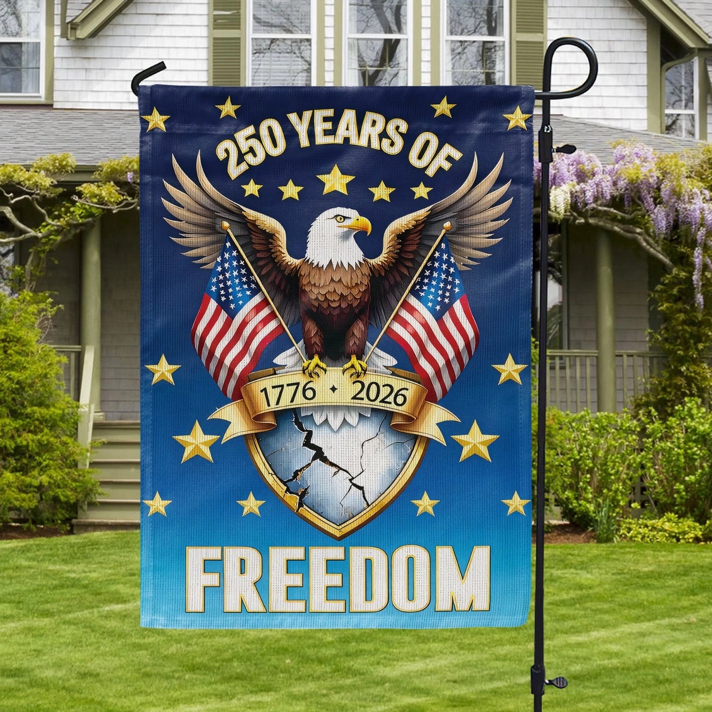 250 Years Of America Flag The Freedom Crest Of America Holiday Home Decorations - Pvr