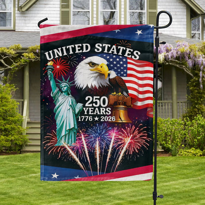 USA 250 Years Strong Flag Let Freedom Rise United States Patriotic Home Decor - Pvr