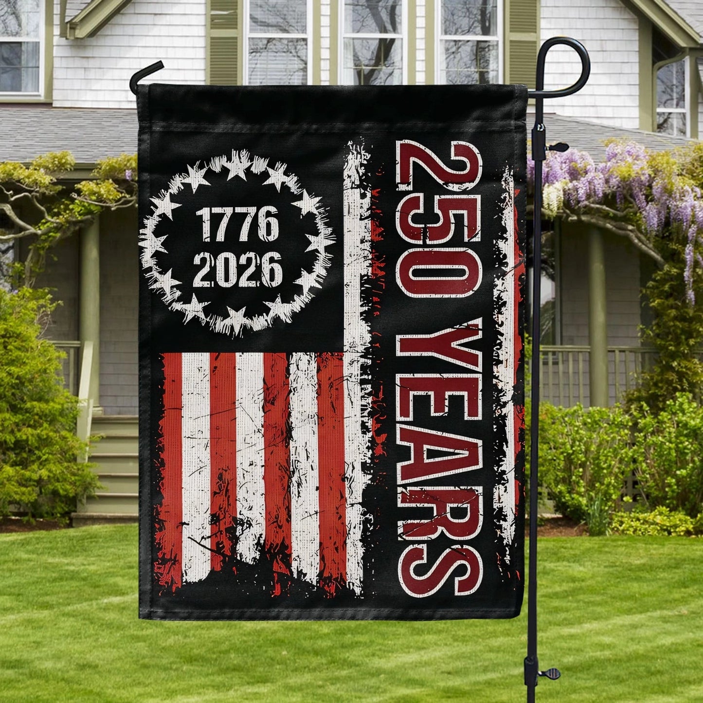 USA 250 Years Strong Flag Liberty Was Earned Holiday Home Decorations - Pvr