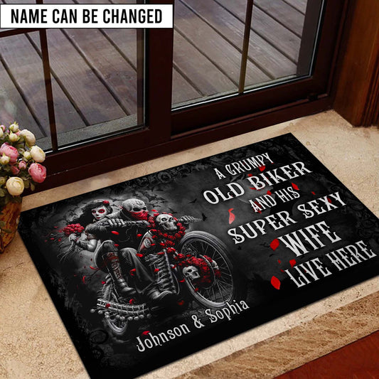 Personalized Motorcycle Doormat Motorcycle Lovers Home Decor Gift For Her - Printvoro