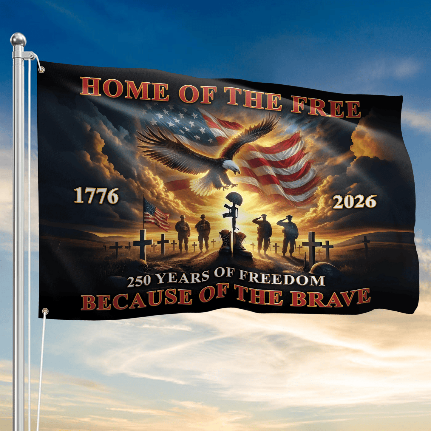 USA 250 Years Of Freedom Flag Fourth Of July Home Decor Gift For Dad - Printvoro