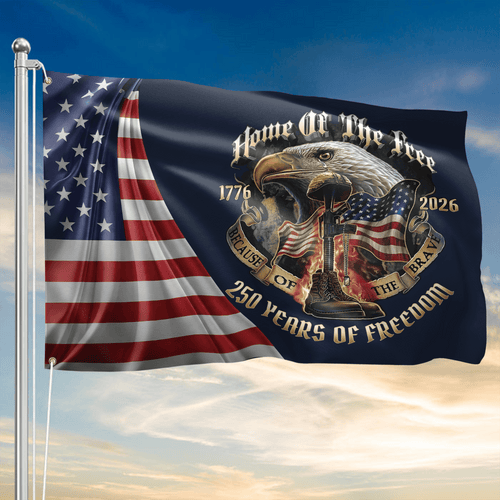 USA 250 Years Of Freedom Flag 1776 2026 American Flag Decor Fourth Of July Gifts - Printvoro