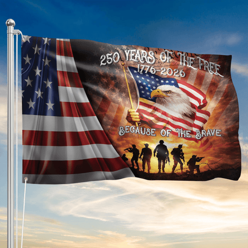 USA 250 Years Of The Free Flag 1776 2026 USA Independence Yard Sign Gift For Him - Printvoro
