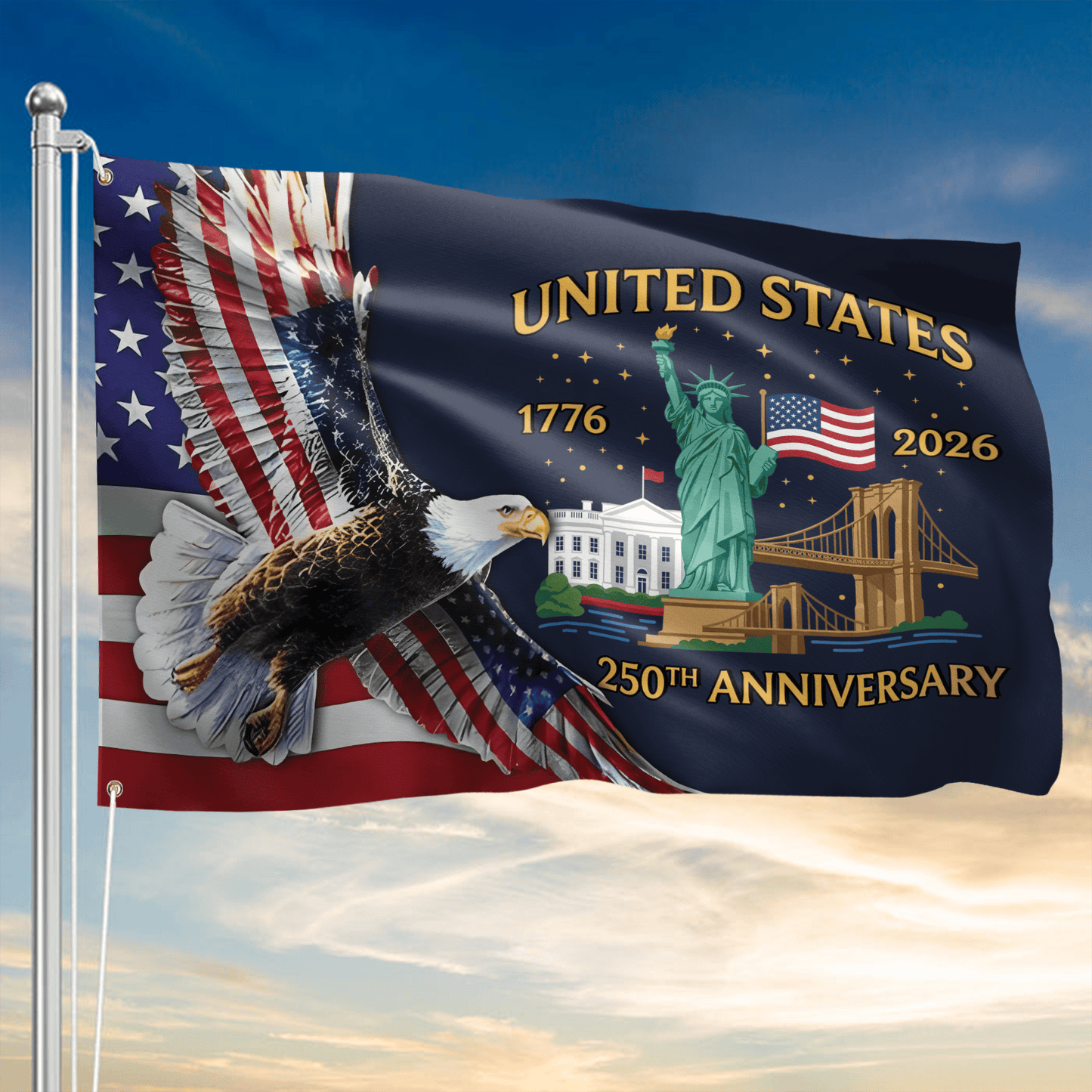 USA 250Th Anniversary Flag 1776 2026 USA Independence Yard Sign Gift For Wife - Printvoro