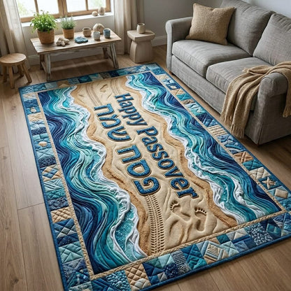 Happy Passover Seder Quilted Area Rug Holiday Home Decor Unique Gift Ideas - Printvoro