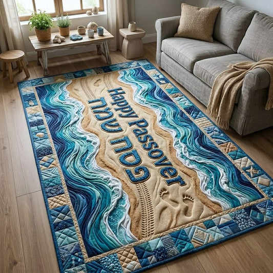 Happy Passover Seder Quilted Area Rug Holiday Home Decor Unique Gift Ideas - Printvoro