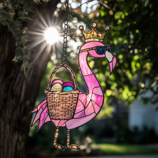 Easter Flamingo Crown Suncatcher Happy Easter Decorations Unique Easter Gifts For Wife - Pvr