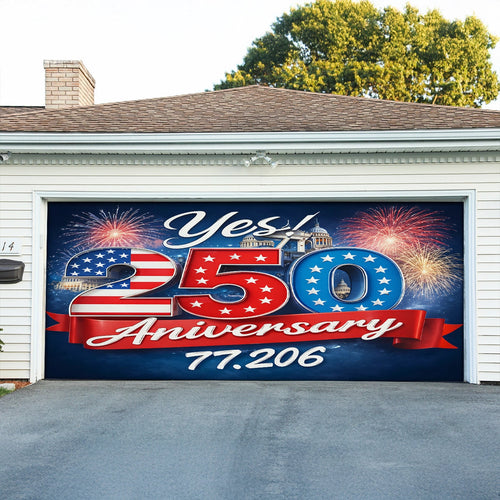 USA 250th Anniversary Garage Door Banner Best 4Th Of July Patriotic Outdoor Decor - Pvr