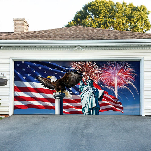 USA 250th Anniversary Garage Door Banner The American Standard Patriotic Outdoor Decor - Pvr