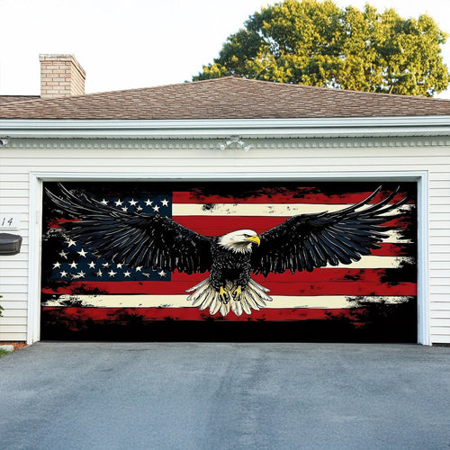 USA 250th Anniversary Garage Door Banner Still Flying Free Patriotic Outdoor Decor - Pvr