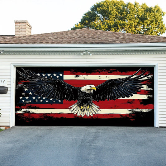 USA 250th Anniversary Garage Door Banner Still Flying Free Patriotic Outdoor Decor - Pvr