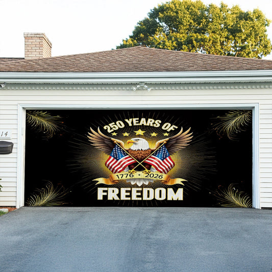 USA 250th Anniversary Garage Door Banner Liberty Endures Unique Home Decor - Pvr