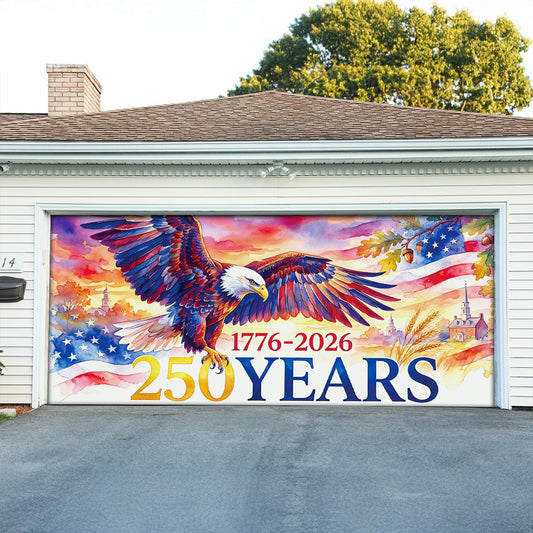 USA 250th Anniversary Garage Door Banner Freedom Still Soars Patriotic Home Decor - Pvr