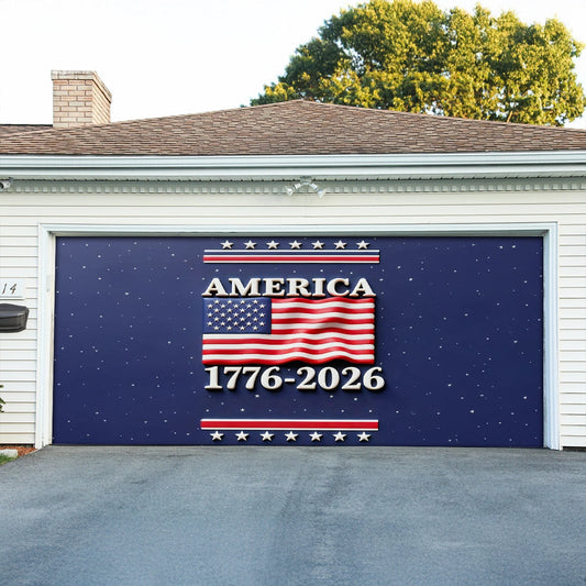 USA 250th Anniversary Garage Door Banner America Years Of Legacy Outdoor Holiday Decorations - Pvr