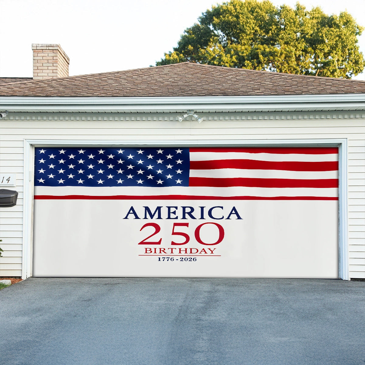USA 250th Anniversary Garage Door Banner We The People Outdoor Holiday Decorations - Pvr