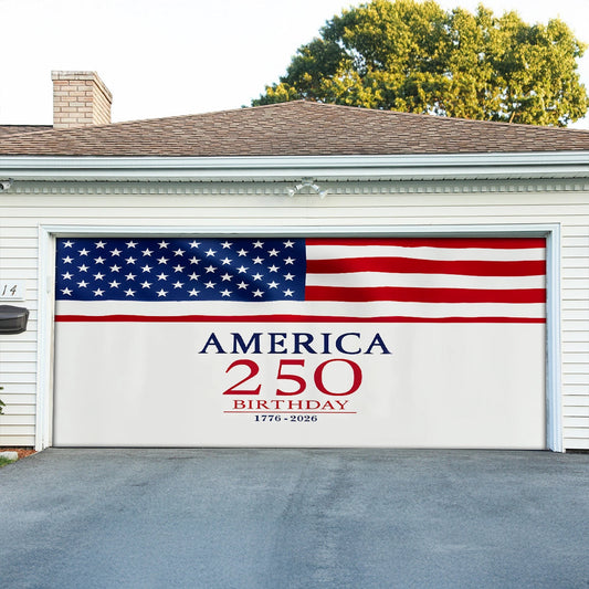 USA 250th Anniversary Garage Door Banner We The People Outdoor Holiday Decorations - Pvr