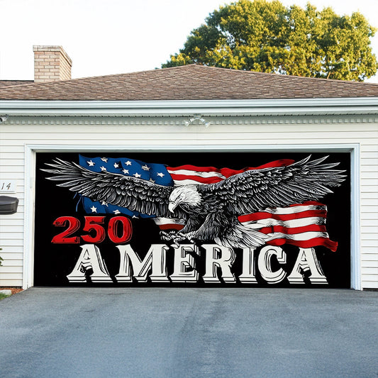 250 Years Of America Garage Door Banner America's 250 Birthday Outdoor Decorations - Pvr