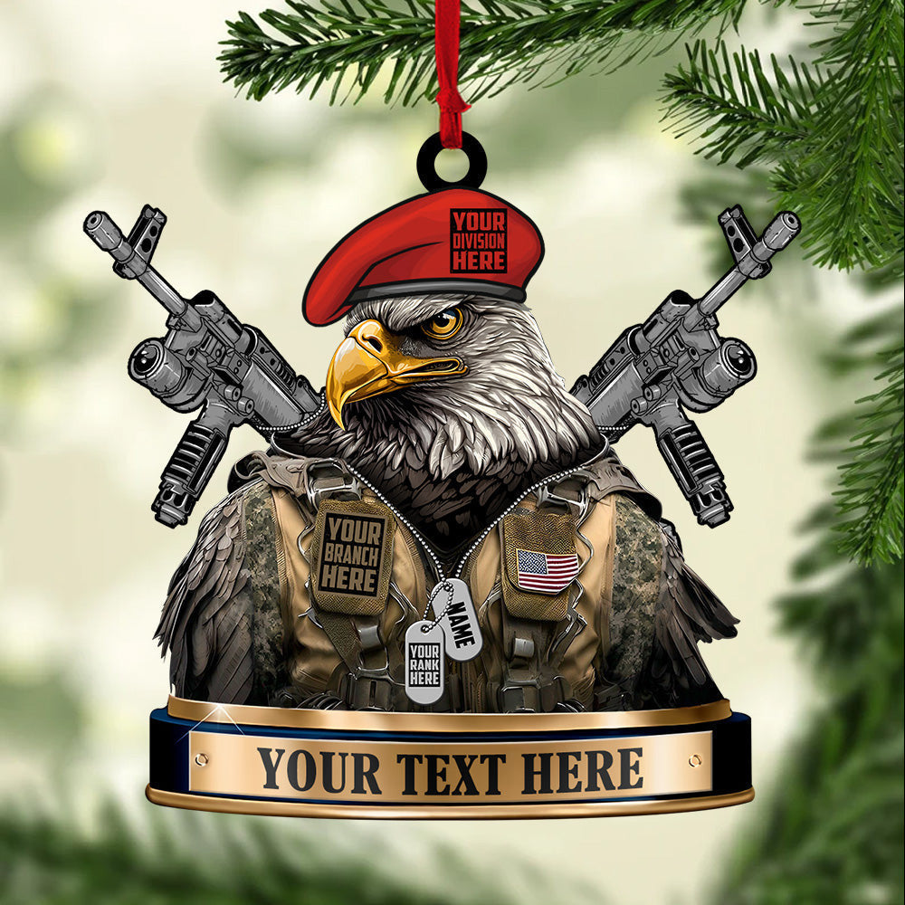 Personalized US Veteran Ornament Memorial Day Decoration Gift For Mom - Printvoro
