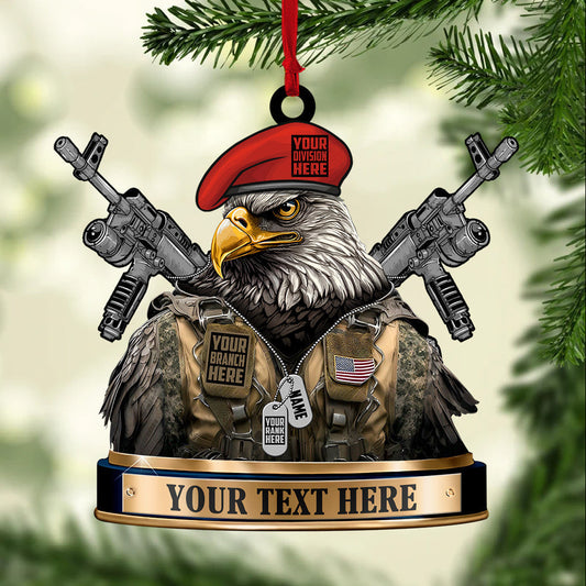 Personalized US Veteran Ornament Memorial Day Decoration Gift For Mom - Printvoro