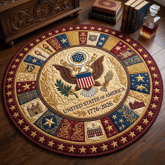Heritage USA 250 Years Of Defending Liberty Doormat Patriotic Round Mat Living Room Decor Ideas - Printvoro