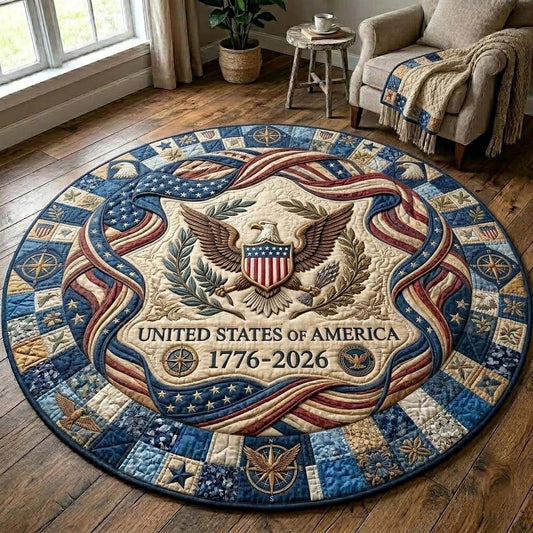 Heritage USA 250 Years Strong Doormat Patriotic Round Mat Living Room Furniture Ideas - Printvoro