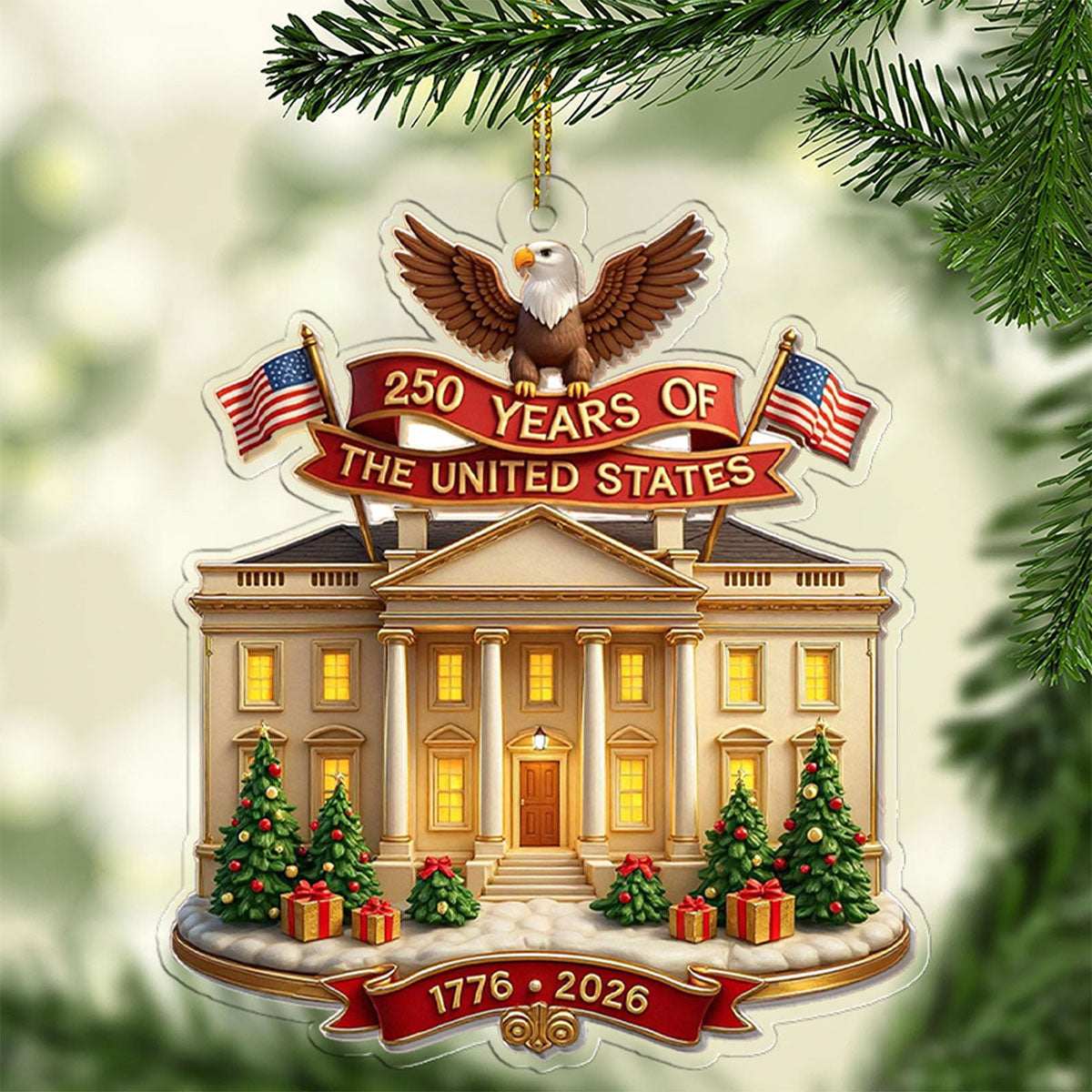 250 Years Of America Acrylic Ornament 250th Anniversary 1776 2026 Merch Gift Ideas - Printvoro