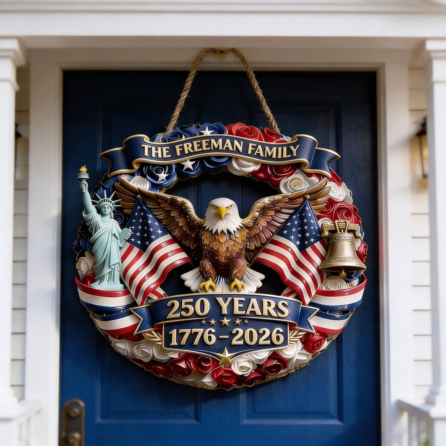 Personalized 250 Years 1776 2026 Wood Sign Fourth Of July Decor Presents Ideas - Printvoro