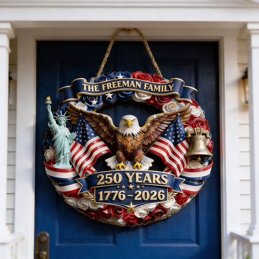 Personalized 250 Years 1776 2026 Wood Sign Fourth Of July Decor Presents Ideas - Printvoro