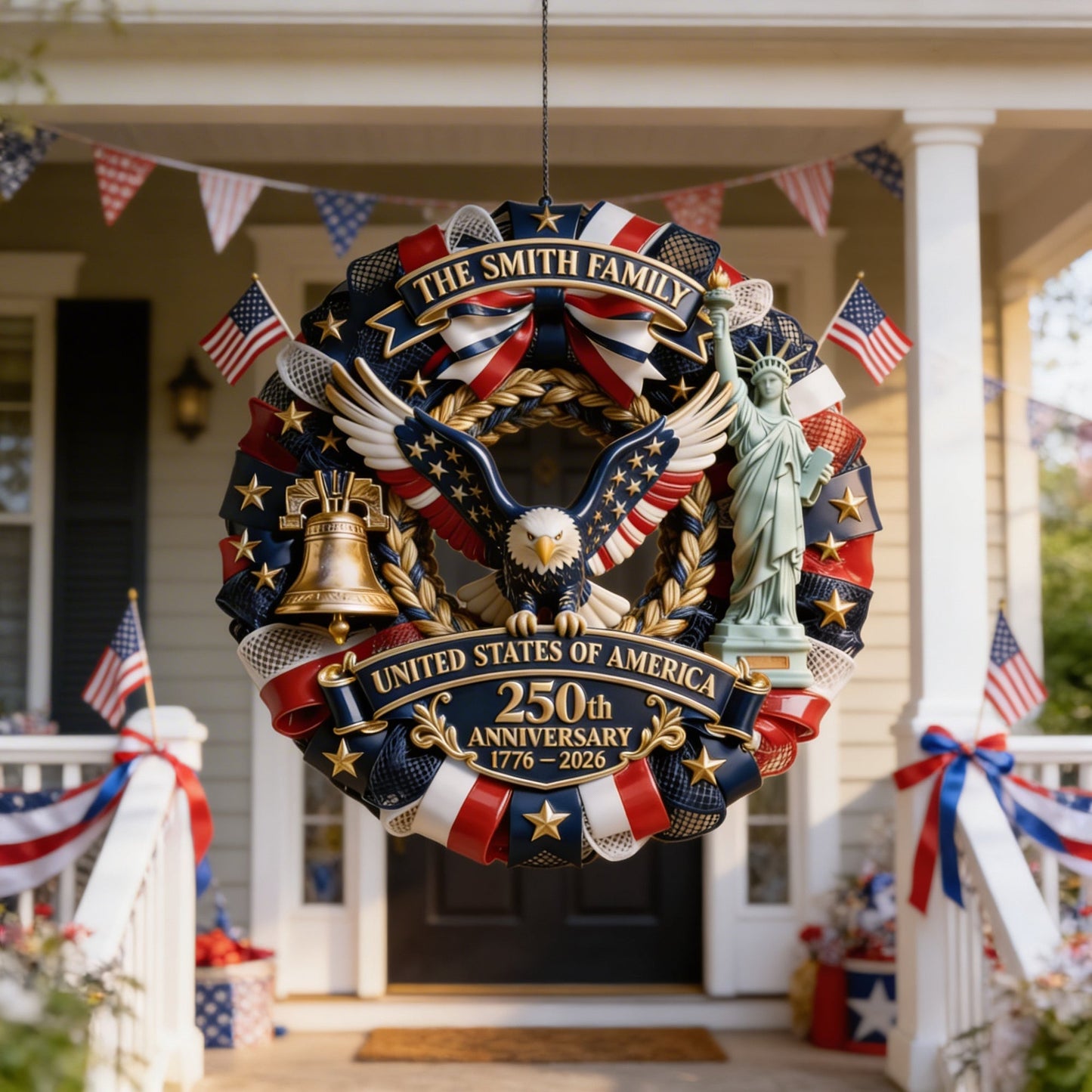 Personalized Patriotic 4th of July Wood Sign United States Of America Decor Gift Ideas - Printvoro