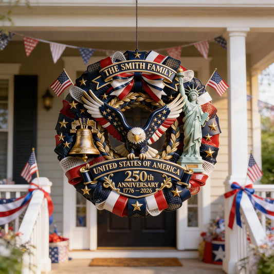 Personalized Patriotic 4th of July Wood Sign United States Of America Decor Gift Ideas - Printvoro